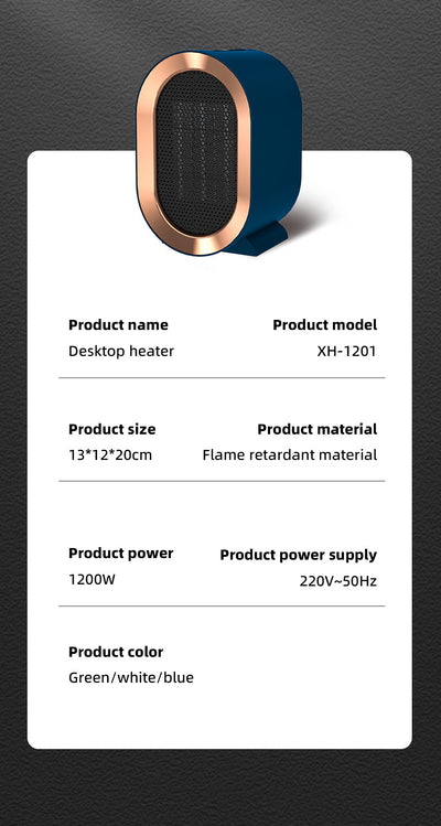 Desktop Electric Heater Mini Portable Fan Heater 220V PTC Ceramic Heating Warm Air Blower Home Office Warmer Machine